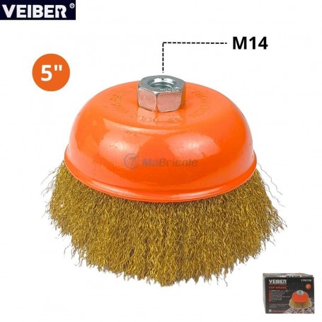 فرشاة سلكية على شكل كوب 5“ بسن لولبي أم 14 فايبر | 176116