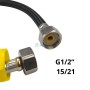 Flexible en acier inoxydable avec raccord G1/2 pouces noir et jaune