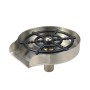 Lave-gobelets en acier inoxydable avec grille noire et tuyau en laiton, vue de dessus