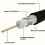 كابل محوري RG6U ‏75 أوم مع موصلات لولبية نوع أنثى طول 10 أمتار متوافق مع التلفاز والتلفاز الذكي