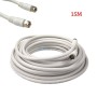 Câble coaxial blanc de 15 mètres avec connecteurs F vissés visibles aux extrémités