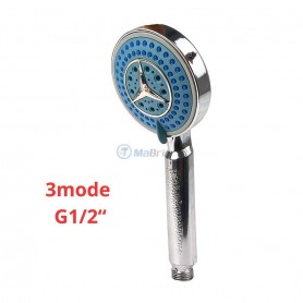 رأس دش محمول عالي الضغط بثلاثة أوضاع 1/2" (15/21) مصنوع من البلاستيك