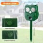 Répulsif à animaux à ultrasons avec capteur à angle de 120° portée jusqu’à 30 Ft Charge par panneau solaire ou USB