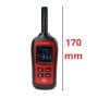 Thermo-hygromètre numérique portable rouge et noir avec écran digital et boutons de commande