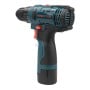 Visseuse perceuse sans fil bleue et noire avec poignée ergonomique et marque HONESTPRO visible