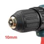 Gros plan sur le mandrin de la visseuse perceuse avec indication 10 mm en rouge.