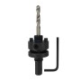 Adaptateur rondelle avec foret central et clé hexagonale noire sur fond blanc