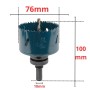 Scie-cloche bimétal bleue de 76 mm de diamètre avec adaptateur hexagonal de 10 mm, hauteur 100 mm