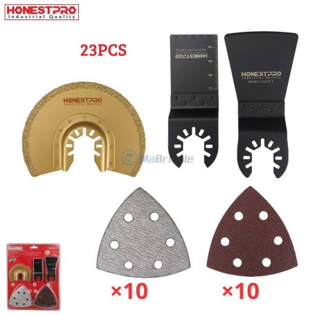 MaBricole | HONESTPRO | Pour outil multifoncion | Kit Universels Pour Outils Multi-Fonctions 23 Pièces HONESTPRO | YAG2022