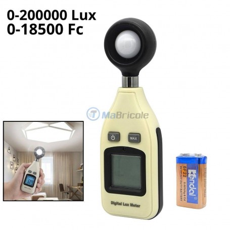 مقياس الضوء الرقمي 0-2000 لوكس 0-18500 Fc مع بطارية
