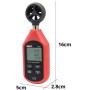 مقياس سرعة و درجة حرارة الرياح الرقمي محمول معه 3 بطاريات أونيث