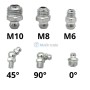 MaBricole | | Autre accessoires | Assortiment de raccords de graissage de M6 M8 M10 0° 45° 90° 110PCS