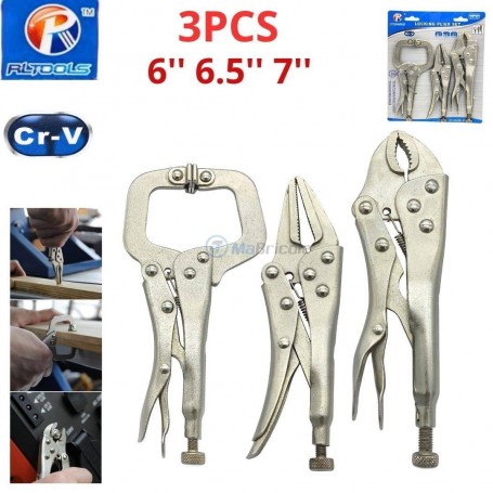 MaBricole | RLTOOLS | Pinces | Ensemble pince-étau 3 pièce 6'' 6.5'' 7'' RLTOOLS