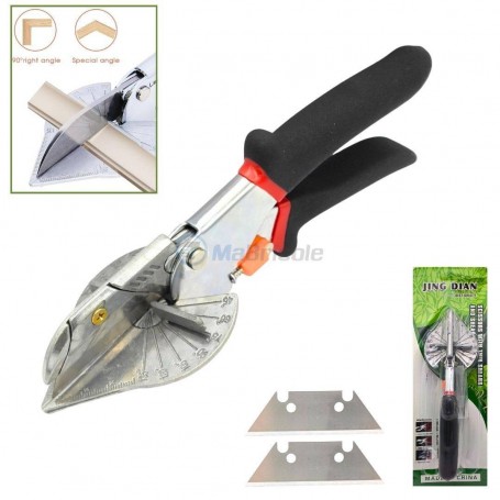 MaBricole | JING DIAN | Pinces | Pince coupe multi-angles pour couper des angles à 45-135 degrés pour le bois et PVC de 3 mm d'épaisseur ou moins avec 3 lames
