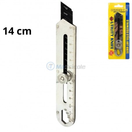 MaBricole | | Outils de découpe | Cutteur utilitaire EXTRA-PLAT 140mm lames 18*100mm corps métallique