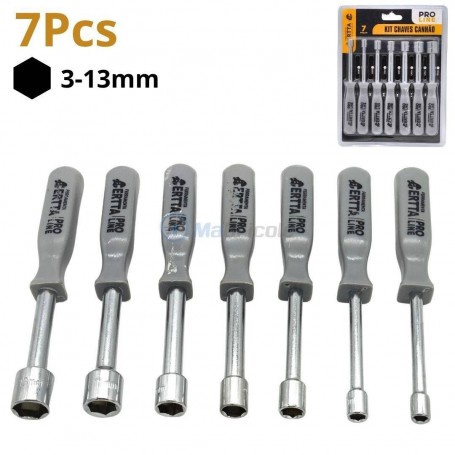 MaBricole | ERTTA | Clé et douille | Jeu de 7 clés à douille hexagonale de 5 à 13 mm ERTTA | FCH041