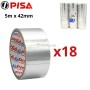 MaBricole | PISA TOOLS | Fixation | Lots de ruban adhésif en aluminium 5m×42mm 18 pièces PISA TOOLS