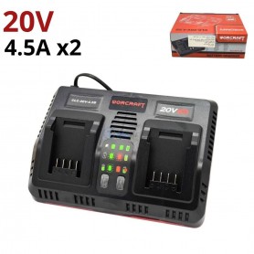 Chargeur batteries double 2X 20V 4,5A WORCRAFT | CLC-20V-4.5D
