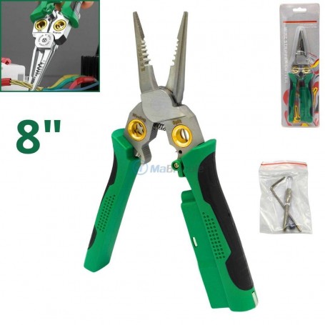 MaBricole | | Pinces | Pince à dénuder multifonction avec testeur sonore 7 in 1, 8" 200mm pour câble électrique