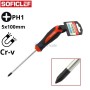 MaBricole | SOFICLEF | Tournevis | Tournevis pour vis philips PH1, diamètre 5mm, longueur 100mm SOFICLEF | TVPH1-100CRV