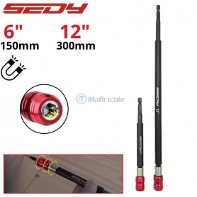 Porte embout magnétique 6" 150mm 12" 300mm à tige hexagonale 1/4" avec système de dégagement rapide 2Pcs SEDY |SDY-87037