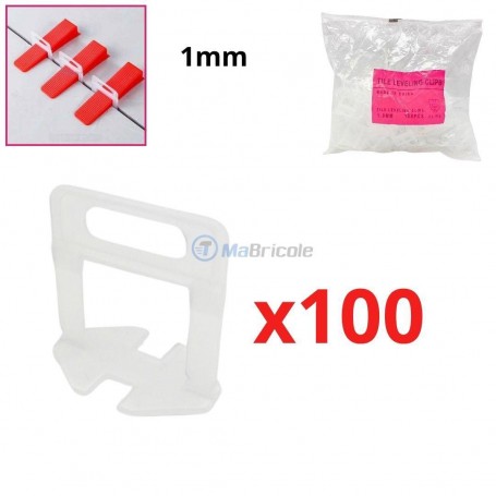 MaBricole | | Autre accessoires | Système de nivellement de Faïence et carrelage, niveleur épaisseur 1mm 100 Pcs 125g transparent