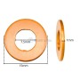 Joint étanchéité en cuivre rond de 15 mm extérieur et 7,5 mm intérieur, épaisseur 1 mm, vue de face et de profil
