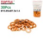 MaBricole | TOPTUL | Autre accessoires | Lots de 30 joint d'étanchéité en cuivre pour injecteur Ø13.85xØ7.3x1.4 TOPTUL