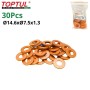MaBricole | TOPTUL | Autre accessoires | Lots de 30 joint d'étanchéité en cuivre pour injecteur Ø14.6xØ7.5x1.3mm TOPTUL