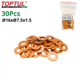 عبوة من 30 حلقة نحاسية مانعة للتسرب للحاقن 5.Ø16xØ7.5x1 طوبتيل