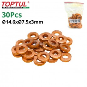 عبوة من 30 حلقة نحاسية مانعة للتسرب للحاقن Ø14.6xØ7.5x3 مم طوبتيل