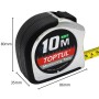 MaBricole | TOPTUL | Outils de mesure | Ruban à mesurer robuste 10M 22mm boîtier ABS + TPR TOPTUL | IAAE2510