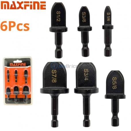 MaBricole | MAXFINE® | Plomberie et chauffage | Kit de 6 forets élargisseur des tubes de 1/4" à 7/8" MAXFINE