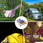 Cordes à linge multicolores en nylon utilisées pour suspendre du linge et lors de camping
