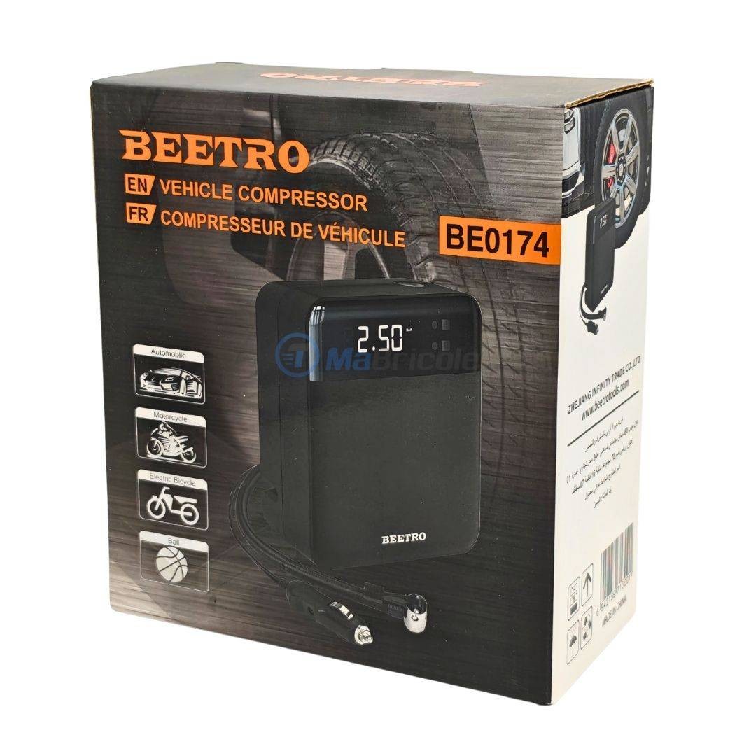 Mini compresseur de voiture écran LCD 10A 100W 150psi BEETRO | BE0174