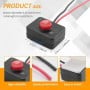 Interrupteur poussoir DC 12V 2A avec file et base adhésif pour voiture