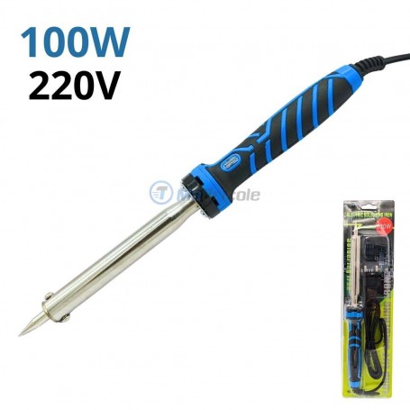 مكواة لحام مزودة بمؤشر ضوئي، 100 واط، 220 فولت، زرقاء
