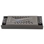 Transformateur LED rectangulaire gris avec bornes de connexion et inscriptions techniques sur le dessus