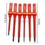 Six tournevis isolés rouge marqués 1000V avec différentes tailles et formes d'embouts