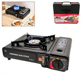 موقد غاز محمول يعمل بالبوتان/البروبان للسفر والتخييم، مع حقيبة