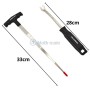 Deux outils métalliques avec manches noirs pour démontage, dimensions 33 cm et 28 cm indiquées.