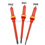 طقم مفكات براغي واختبار فيليبس ومسطح( PH0,PH1,PH2,SL3,SL5,SL6 )، من الكروم فاناديوم ، مع مغناطيس رويك