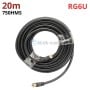 MaBricole | نعمة نور | Accessoires d'électricité | Câble coaxial RG6U 75 Ohms avec connecteurs F vissés longueur 20 mètres compatible avec Smart TV et TV Pro NAMA NOOR