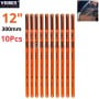 Lot de 10 lames de scie à métaux orange de 30 cm avec inscription Veiber, en acier bi-métal.