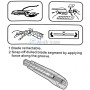 Instructions d'utilisation pour un cutter utilitaire avec lame rétractable et segment cassable.