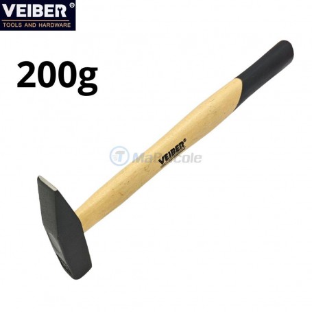 Marteau d'ingénieur de 200 grammes avec manche en bois et extrémité noire