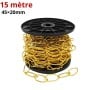 Bobine noire de 15 mètres de chaîne dorée à maillons ovales de 45×20 mm