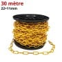 Bobine de chaîne dorée de 30 mètres avec maillons ovales 22x11 mm pour décoration ou artisanat