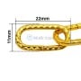 Maillon de chaîne dorée rectangulaire texturé, dimensions 22 mm sur 11 mm