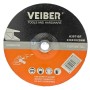 Disque de coupe VEIBER pour métal, 230x3x22 mm, avec pictogrammes de sécurité sur fond noir et orange